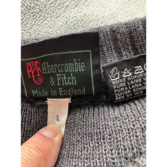 Vtg Abercrombie Fitch Sweater Mens Large Wool England Made Hunting Black Label - Picture 2 of 9